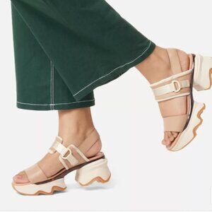 Sorel Kinetic Impact Slingback Heel Sandals/Beige and honey white.- size 8